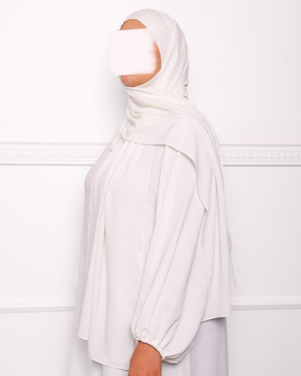 HIJAB CAGOULE INTÉGRÉ À ENFILER Hijab cagoule à enfiler pour femme pas cher mon hijab pas cher blanc